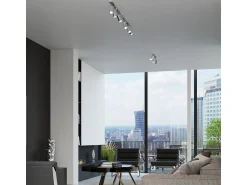 Best Sollux Lighting Lámparas de techo Briix moderno de acero - 2 fuentes luminosas 3000K - L.30 x A.16 cm - cromo Gris