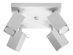 Best Sollux Lighting Lámparas de techo Briow moderno de acero - 4 fuentes luminosas 4000K - L.25 x A.16 cm - Blanco