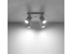 Best Sollux Lighting Lámparas de techo Briow moderno de acero - 4 fuentes luminosas 4000K - L.25 x A.16 cm - Blanco