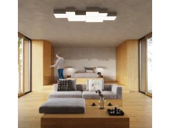 Best Sollux Lighting Lámparas de techo Care minimalista de CLORURO DE POLIVINILO - 2 fuentes luminosas 3000K - L.35 x A.11 cm - Gris