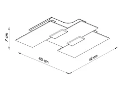 Best Sollux Lighting Lámparas de techo Fabulario moderno de acero/vidrio - 3 fuentes luminosas 4000K - L.40 x A.7 cm - cromo/blanco Gris