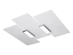 Best Sollux Lighting Lámparas de techo Fabulario moderno de acero/vidrio - 3 fuentes luminosas 4000K - L.40 x A.7 cm - cromo/blanco Gris
