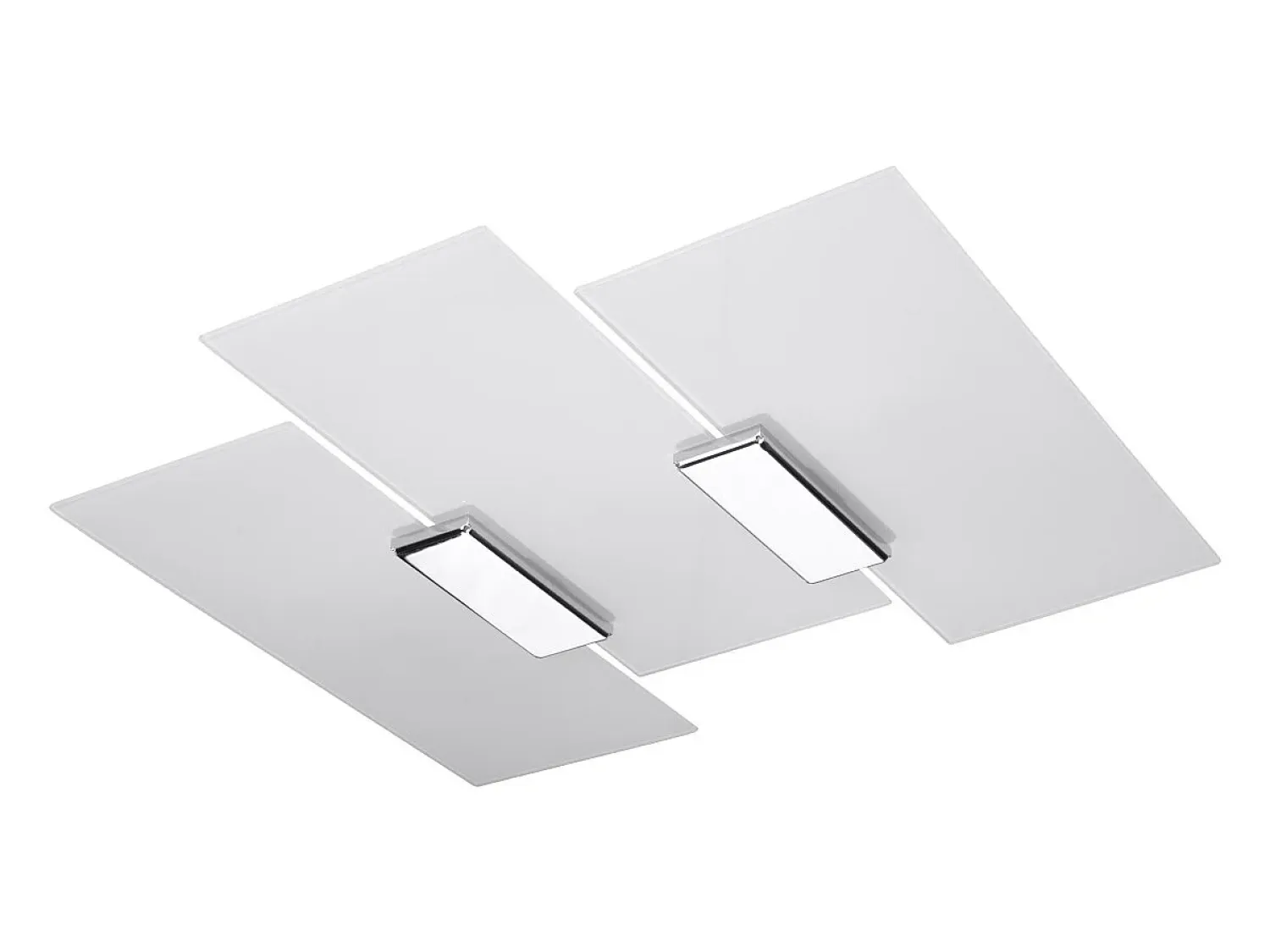 Best Sollux Lighting Lámparas de techo Fabulario moderno de acero/vidrio - 3 fuentes luminosas 4000K - L.40 x A.7 cm - cromo/blanco Gris