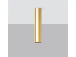 Sollux Lighting Plafón^Lámparas De Techo Lagos Moderno De Acero - 1 Fuentes Luminosas - L.6 X A.30 Cm - Brillo Dorado