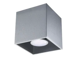 Best Sollux Lighting Lámparas de techo Quadx moderno de aluminio - 1 fuentes luminosas 3000K - L.10 x A.10 cm - Gris