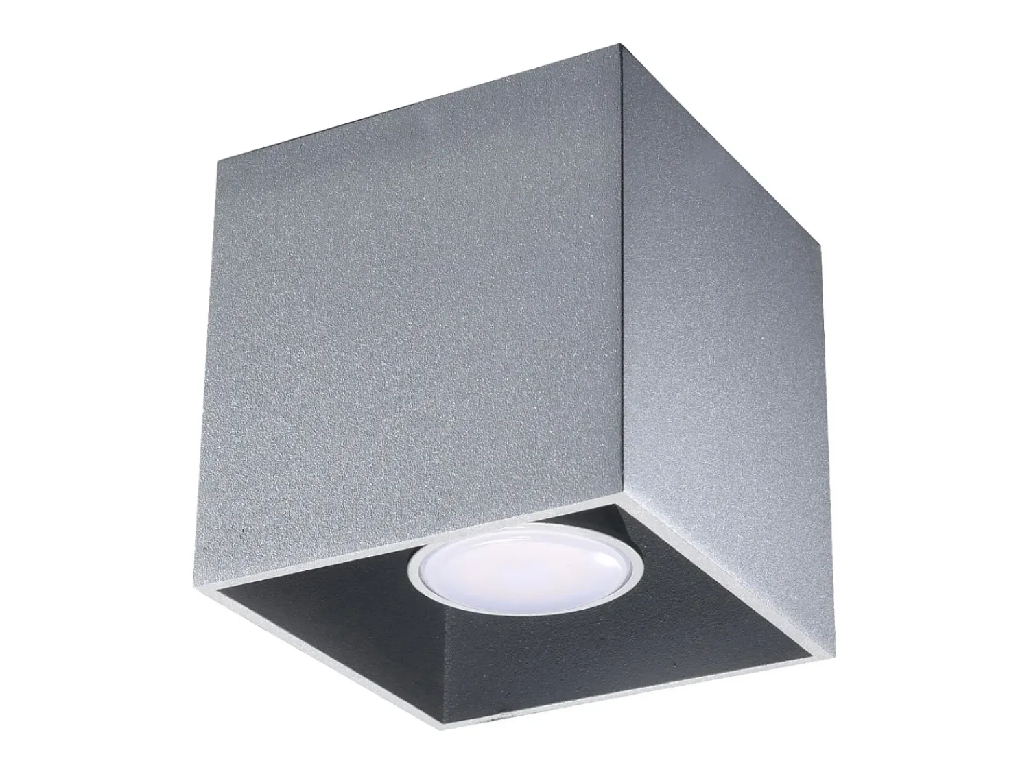 Best Sollux Lighting Lámparas de techo Quadx moderno de aluminio - 1 fuentes luminosas 3000K - L.10 x A.10 cm - Gris