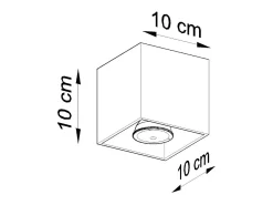 Best Sollux Lighting Lámparas de techo Quadx moderno de aluminio - 1 fuentes luminosas 3000K - L.10 x A.10 cm - Gris