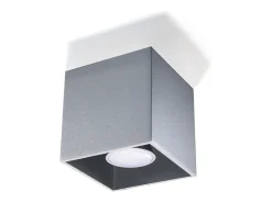 Best Sollux Lighting Lámparas de techo Quadx moderno de aluminio - 1 fuentes luminosas 3000K - L.10 x A.10 cm - Gris