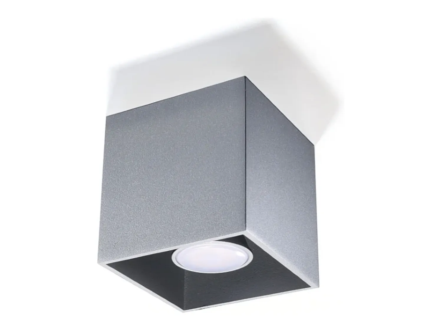 Best Sollux Lighting Lámparas de techo Quadx moderno de aluminio - 1 fuentes luminosas 3000K - L.10 x A.10 cm - Gris