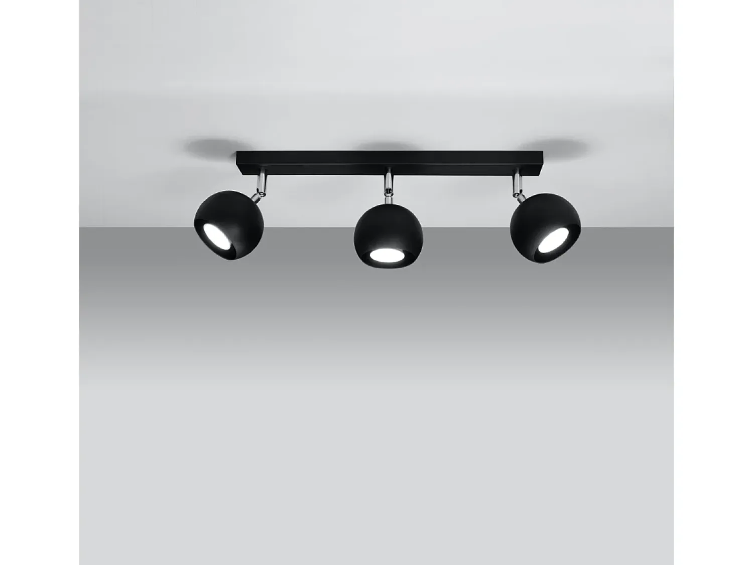 Sollux Lighting Plafón^Lámparas de techo Rayis moderno de acero - 3 fuentes luminosas 4000K - L.45 x A.16 cm - Negro