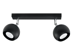 Sollux Lighting Plafón^Lámparas de techo Rayis moderno de acero - 2 fuentes luminosas 4000K - L.30 x A.16 cm - Negro