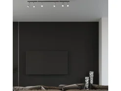 Best Sollux Lighting Lámparas De Techo Ring Moderno De Acero - 4 Fuentes Luminosas - L.80 X A.16 Cm - Cromo Gris