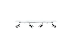 Best Sollux Lighting Lámparas De Techo Ring Moderno De Acero - 4 Fuentes Luminosas - L.80 X A.16 Cm - Cromo Gris