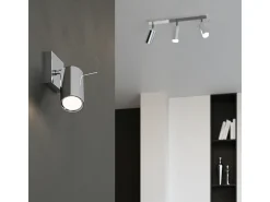 Sollux Lighting Plafón^Lámparas De Techo Ring Moderno De Acero - 3 Fuentes Luminosas - L.45 X A.16 Cm - Cromo Gris