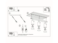 Sollux Lighting Plafón^Lámparas De Techo Ring Moderno De Acero - 3 Fuentes Luminosas - L.45 X A.16 Cm - Cromo Gris