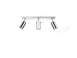 Sollux Lighting Plafón^Lámparas De Techo Ring Moderno De Acero - 3 Fuentes Luminosas - L.45 X A.16 Cm - Cromo Gris