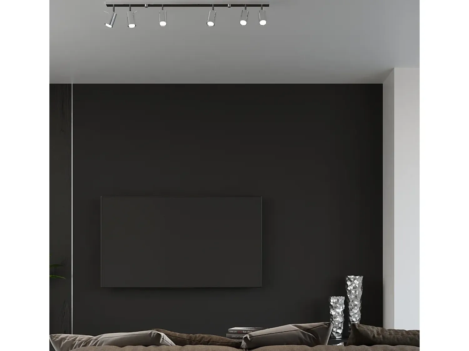 Sollux Lighting Plafón^Lámparas De Techo Ring Moderno De Acero - 3 Fuentes Luminosas - L.45 X A.16 Cm - Cromo Gris