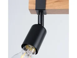 Sollux Lighting Plafón^Lámparas de techo Shad moderno de acero/madera - 3 fuentes luminosas 3000K - L.53 x A.14 cm - madera negra Negro
