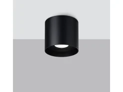 Sollux Lighting Plafón^Lámparas de techo Shiis minimalista de aluminio - 1 fuentes luminosas 3000K - L.12 x A.11 cm - Negro