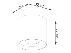 Sollux Lighting Plafón^Lámparas de techo Shiis minimalista de aluminio - 1 fuentes luminosas 3000K - L.12 x A.11 cm - Dorado