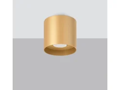 Sollux Lighting Plafón^Lámparas de techo Shiis minimalista de aluminio - 1 fuentes luminosas 3000K - L.12 x A.11 cm - Dorado
