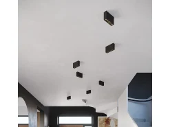 Sollux Lighting Plafón^Lámparas De Techo Sole Minimalista De Aluminio - 5 Fuentes Luminosas - L.13,7 X A.8,3 Cm - Negro