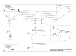 Sollux Lighting Plafón^Lámparas De Techo Sole Minimalista De Aluminio - 5 Fuentes Luminosas - L.13,7 X A.8,3 Cm - Negro