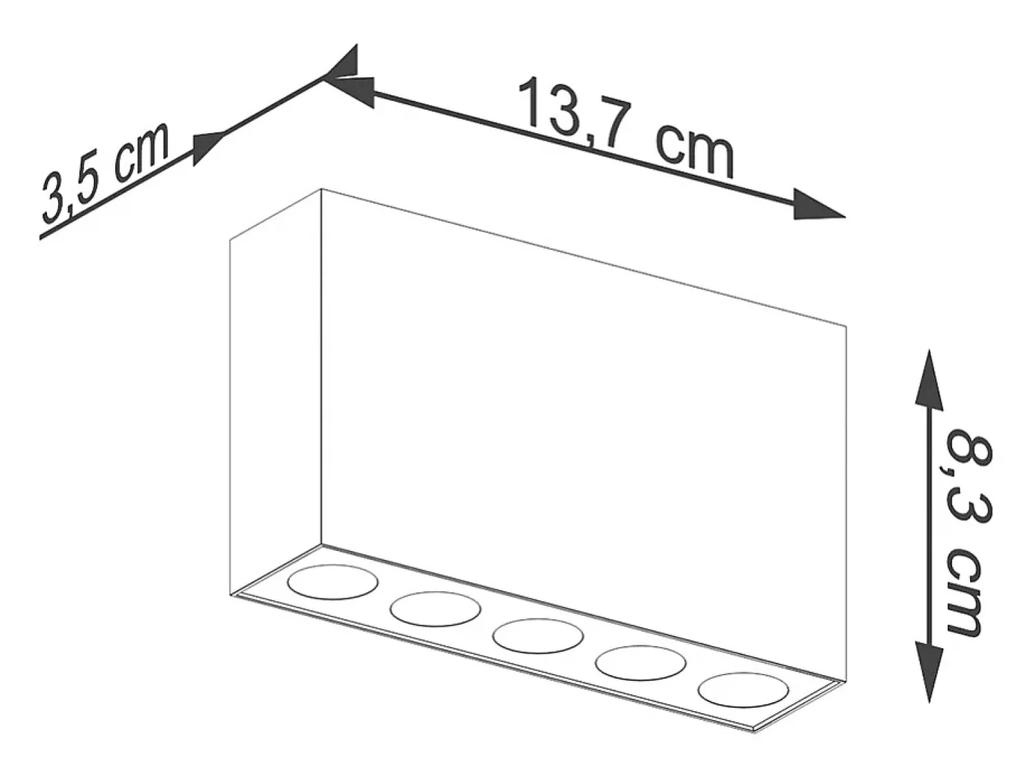 Sollux Lighting Plafón^Lámparas De Techo Sole Minimalista De Aluminio - 5 Fuentes Luminosas - L.13,7 X A.8,3 Cm - Negro