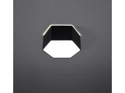 Sollux Lighting Plafón^Lámparas de techo Solinia moderno de CLORURO DE POLIVINILO - 2 fuentes luminosas 4000K - L.30,5 x A.13,5 cm - Negro