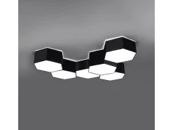 Sollux Lighting Plafón^Lámparas de techo Solinia moderno de CLORURO DE POLIVINILO - 2 fuentes luminosas 4000K - L.30,5 x A.13,5 cm - Negro