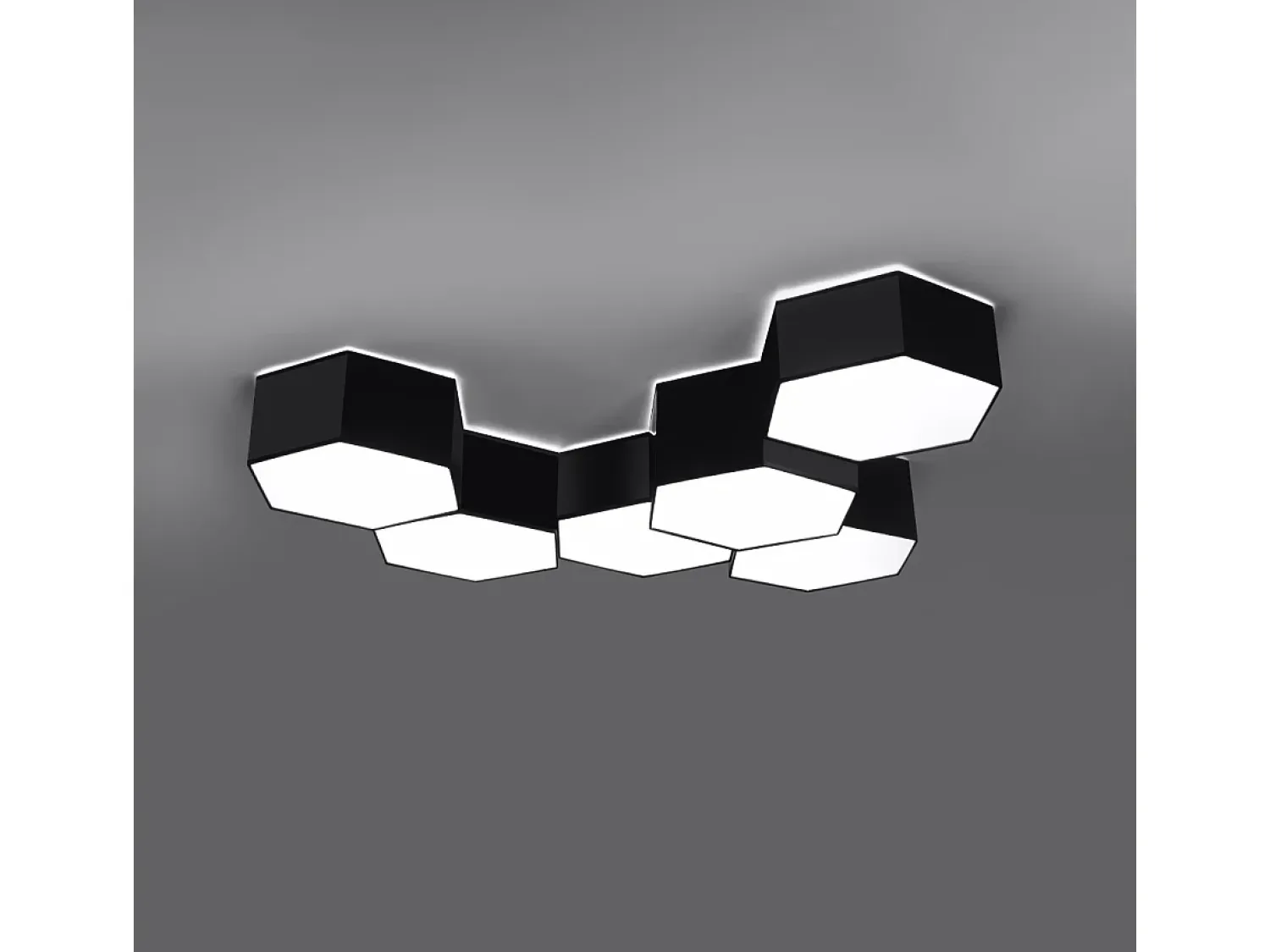 Sollux Lighting Plafón^Lámparas de techo Solinia moderno de CLORURO DE POLIVINILO - 2 fuentes luminosas 4000K - L.30,5 x A.13,5 cm - Negro