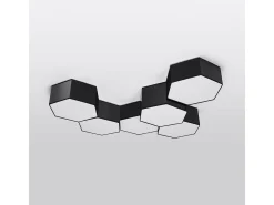 Sollux Lighting Plafón^Lámparas de techo Solinia moderno de CLORURO DE POLIVINILO - 2 fuentes luminosas 4000K - L.30,5 x A.13,5 cm - Negro