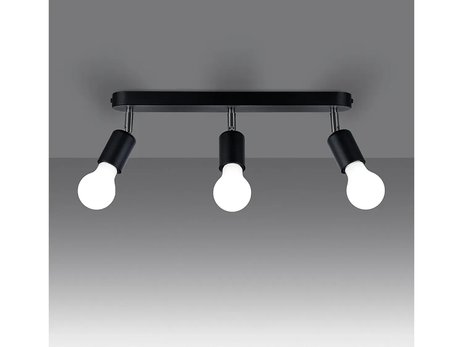 Sollux Lighting Plafón^Lámparas de techo Synfex minimalista de acero - 3 fuentes luminosas 4000K - L.40 x A.13,5 cm - Negro