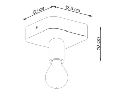 Sollux Lighting Plafón^Lámparas De Techo Tavo Industrial De Concreto - 1 Fuentes Luminosas - L.13,5 X A.10 Cm - Gris