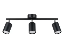 Sollux Lighting Plafón^Lámparas de techo Torim minimalista de acero - 3 fuentes luminosas 4000K - L.46 x A.20 cm - Negro