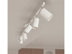 Sollux Lighting Plafón^Lámparas de techo Torim moderno de acero - 4 fuentes luminosas 3000K - L.100 x A.20 cm - Blanco