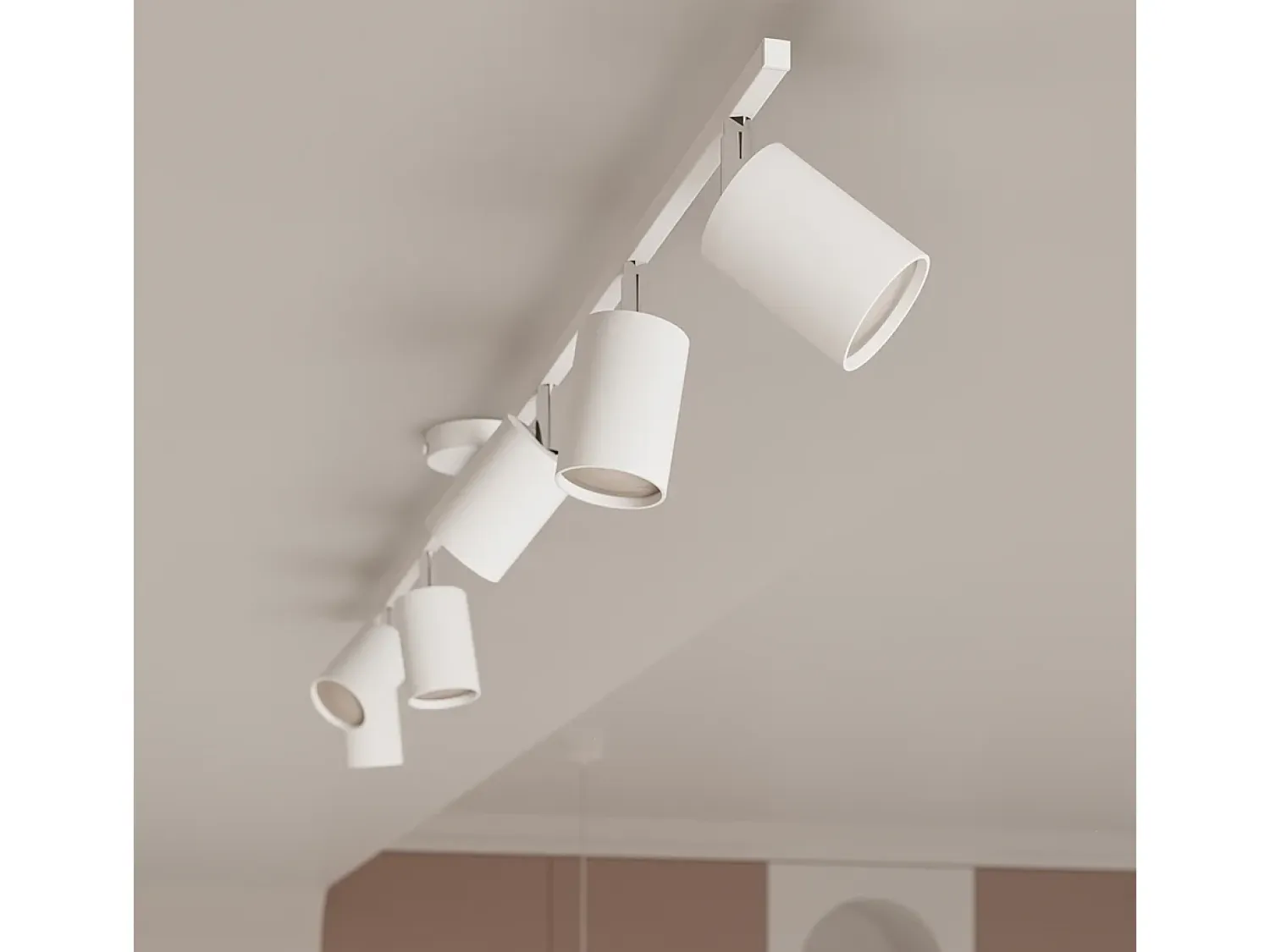 Sollux Lighting Plafón^Lámparas de techo Torim moderno de acero - 4 fuentes luminosas 3000K - L.100 x A.20 cm - Blanco