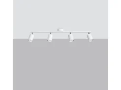 Sollux Lighting Plafón^Lámparas de techo Torim moderno de acero - 4 fuentes luminosas 3000K - L.100 x A.20 cm - Blanco