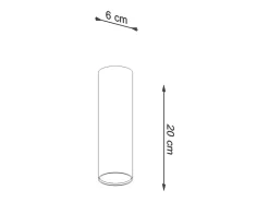 Sollux Lighting Plafón^Lámparas de techo Toris moderno de acero - 1 fuentes luminosas 4000K - L.6 x A.20 cm - Negro