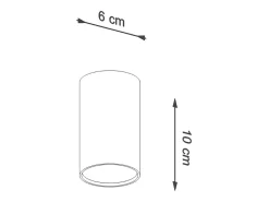 Sollux Lighting Plafón^Lámparas de techo Toris moderno de acero - 1 fuentes luminosas 4000K - L.6 x A.10 cm - Blanco