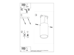Sollux Lighting Plafón^Lámparas de techo Toris moderno de acero - 1 fuentes luminosas 4000K - L.6 x A.10 cm - Blanco
