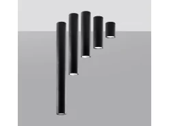 Sollux Lighting Plafón^Lámparas de techo Toris moderno de acero - 1 fuentes luminosas 4000K - L.6 x A.40 cm - Negro