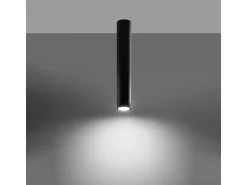 Sollux Lighting Plafón^Lámparas de techo Toris moderno de acero - 1 fuentes luminosas 4000K - L.6 x A.40 cm - Negro