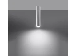Sollux Lighting Plafón^Lámparas de techo Toris moderno de acero - 1 fuentes luminosas 4000K - L.6 x A.40 cm - Blanco