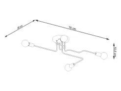 Best Sollux Lighting Lámparas De Techo Vector Industrial De Acero - 4 Fuentes Luminosas - L.78 X A.15,5 Cm - Negro