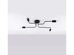 Best Sollux Lighting Lámparas De Techo Vector Industrial De Acero - 4 Fuentes Luminosas - L.78 X A.15,5 Cm - Negro
