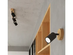 Sollux Lighting Plafón^Lámparas De Techo Verdo Moderno De Acero/Madera - 4 Fuentes Luminosas - L.96 X A.17,5 Cm - Madera Negra Negro