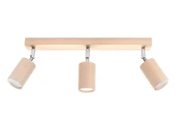 Sollux Lighting Plafón^Lámparas de techo Vorix escandinavo de madera - 3 fuentes luminosas 4000K - L.45 x A.20 cm - madera natural Color natural claro