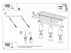 Sollux Lighting Plafón^Lámparas de techo Vorix escandinavo de madera - 3 fuentes luminosas 4000K - L.45 x A.20 cm - madera natural Color natural claro