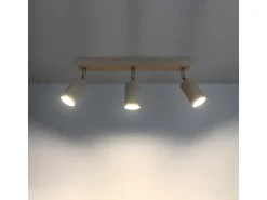 Sollux Lighting Plafón^Lámparas de techo Vorix escandinavo de madera - 3 fuentes luminosas 4000K - L.45 x A.20 cm - madera natural Color natural claro